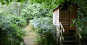 Compost loo for guests of Lima and Posey at Wild Wood Bluebell
