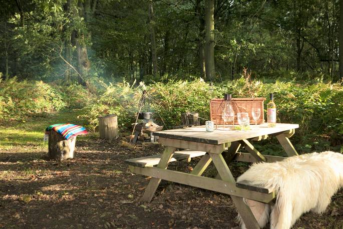 Drink a crisp glass of wine surrounded by woodland at Lima in Gloucestershire