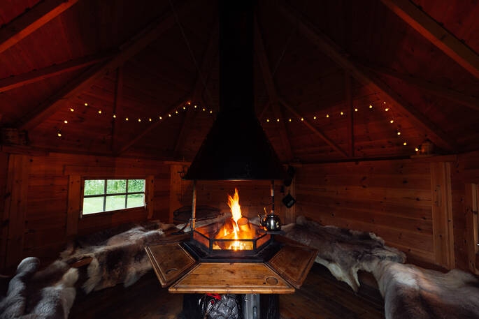 fire pit hut interior