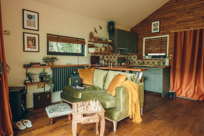 Living area and kitchen