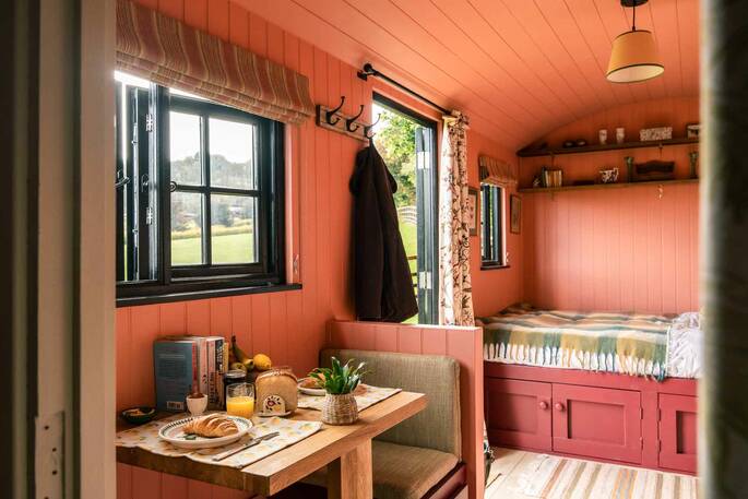 Fold down dining table for two