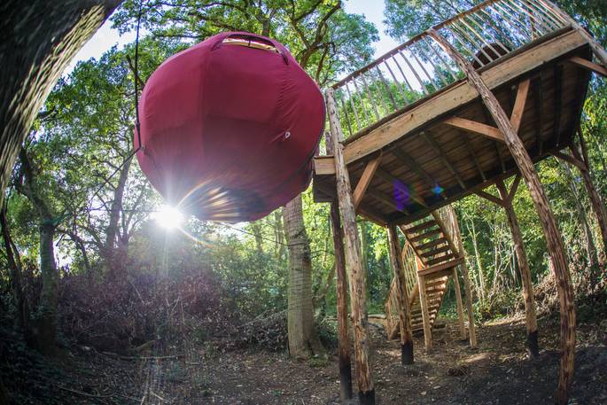 goji tree tent herefordshire treehouse welsh border tree house holiday tree pod suspended 10ft off the ground