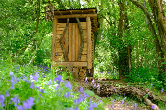 Onsite compost loo at Brook House Woods in Herefordshire
