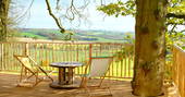 venn treecabin tree house holidays herefordshire england uk glamping decking with view of malvern hills