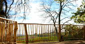 brook house woods herefordshire woodland treecabin treehouse decking view of malvern hills 