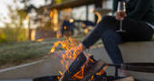 Rowan Cabin firepit, Clifford, Hereford, Herefordshire - photo by Alex Treadway