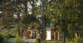Rowan Cabin surrounded by trees, Clifford, Hereford, Herefordshire - photo by Alex Treadway