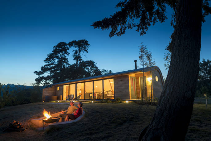 Willow Cabin exterior, Clifford, Hereford, Herefordshire, England - by Alex Treadway