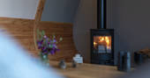 Willow Cabin wood burner, Clifford, Hereford, Herefordshire, England - by Alex Treadway