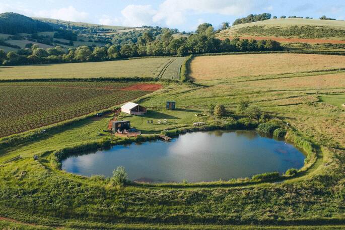 On site swimming lake and sauna