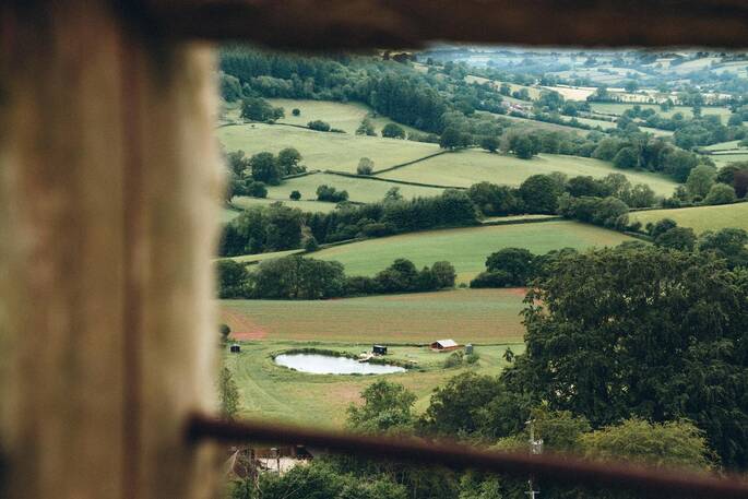 View from Cat's Back to on site lake