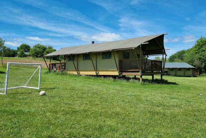 Drover's Rest safari tents glamping football, near Hay-on-Wye, Herefordshire