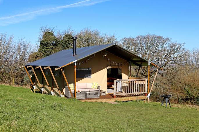 Flock Off safari tent at Drover's Rest, Herefordshire