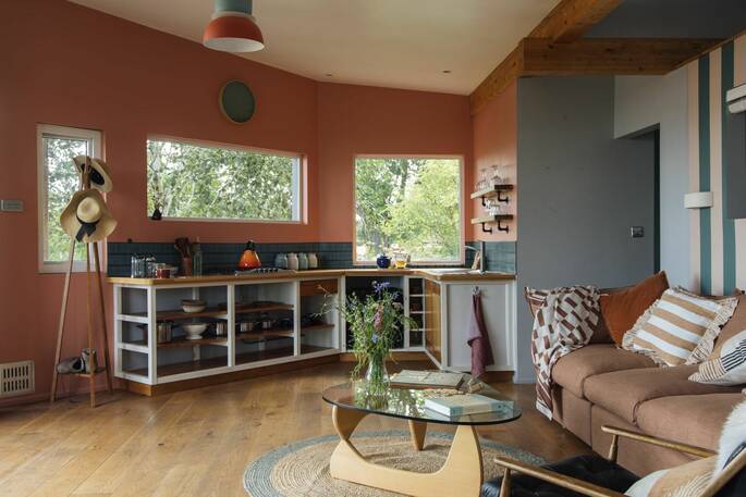 7 - Open plan layout showing kitchen
