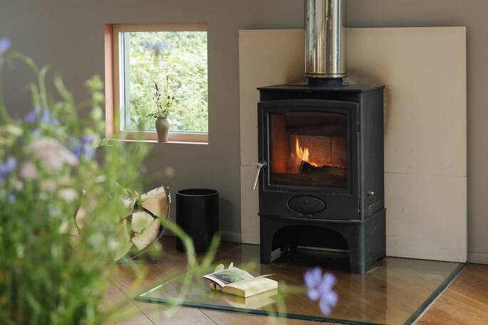 9 - main source of heat comes from the wood burner