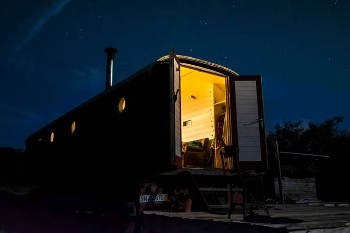 Stargazers Wagon at night