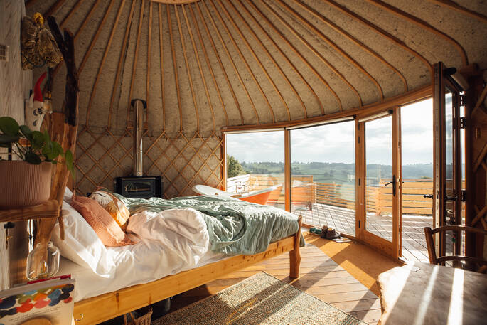 Bedroom at Sky Yurt