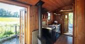 5 Woodburner and view from hut