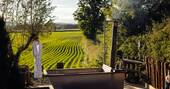 2 Outdoor bath with view across fields