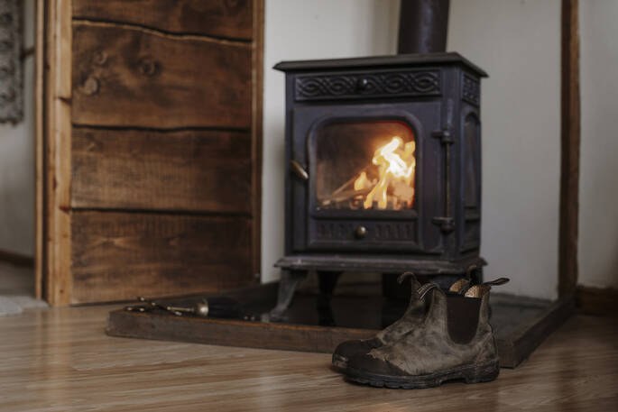 Wood-burner close up