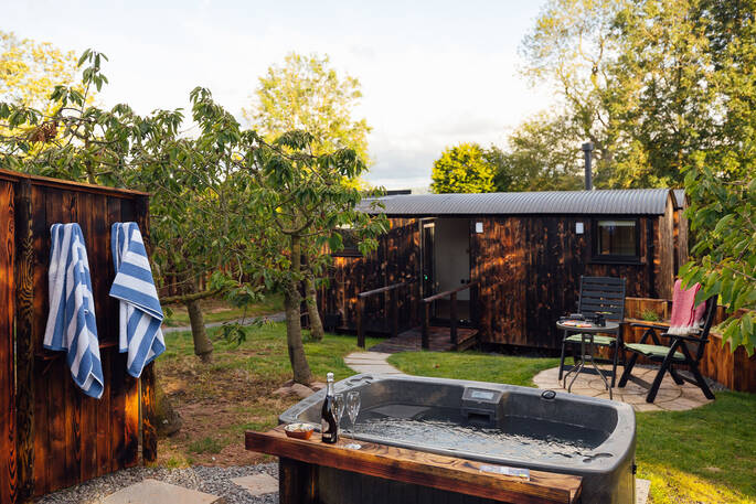 Jacuzzi hot tub in the front garden