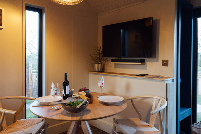 Indoor dining table for two