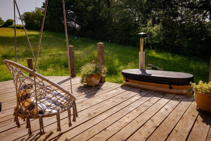 Swing chair and hot tub