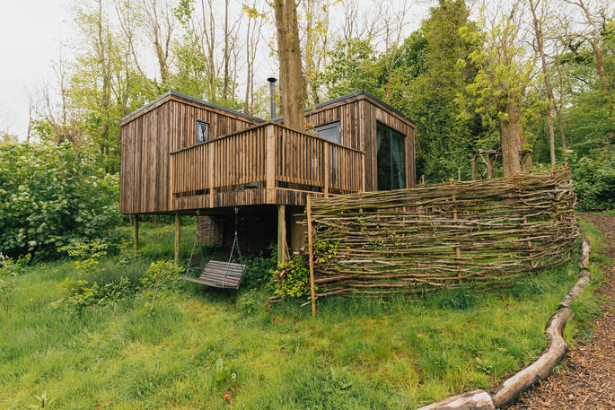The Rook's View treehouse - exterior, The Rookery Woods, Bromyard, Herefordshire