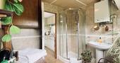 The Sipson wagon glamping shower room, Vowchurch, Herefordshire