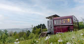 The Wagon Above the World - exterior, glamping, Orcop, Herefordshire