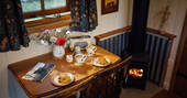 Millie the Hut shepherd's hut wood burner, Wegnalls Mill, Presteigne, Herefordshire - Owen Howells Photography