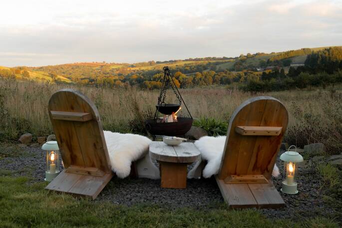 Chairs and firepit