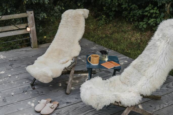 Sheepskin chairs