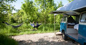 the coppice woodland camp guilden gate exterior hammock