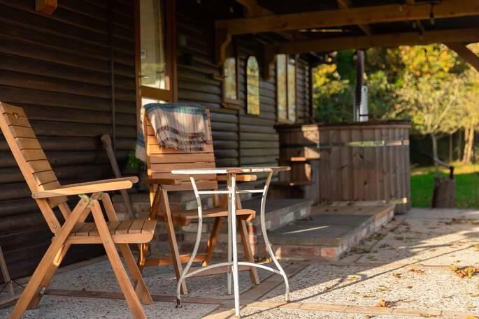 Hot tub and outdoor seating