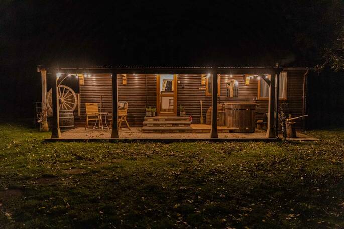 Outdoor space is well lit