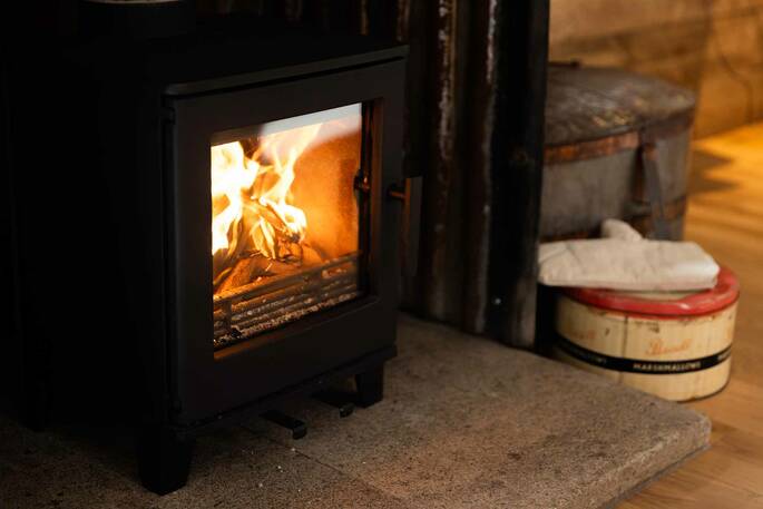 Wood burner inside with unlimited firewood