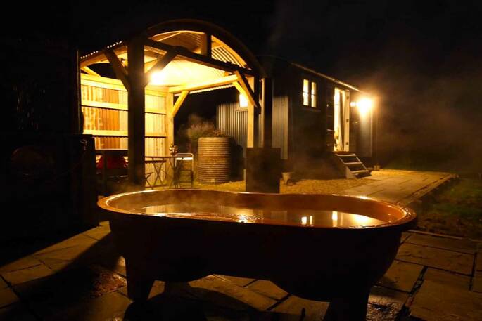 Evening at tin and wood