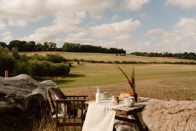 Outdoor dining with a view