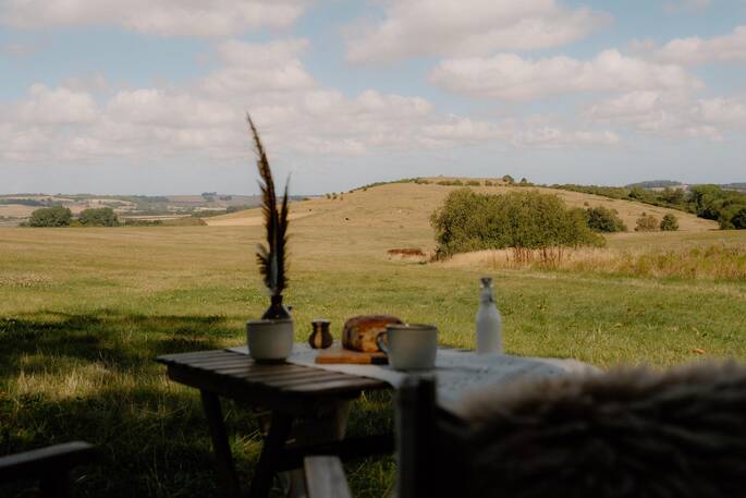 Outdoor dining view