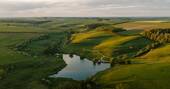 20 Drone image of cabin and lake