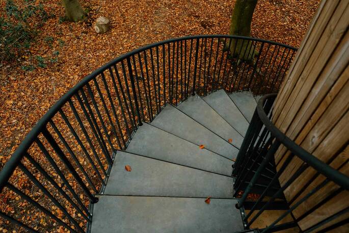 Steps up to the space