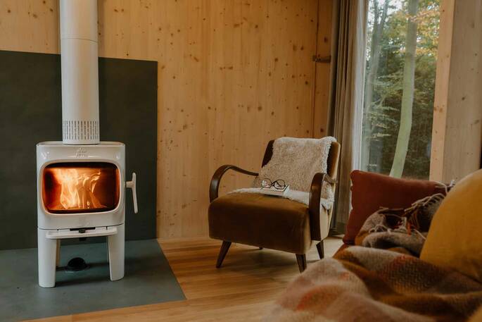 Wood burner in the living area