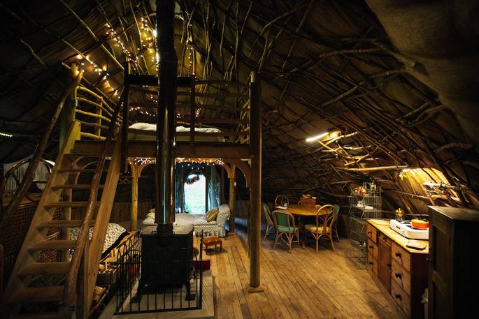 The Wren's Nest tent glamping interior, Norfolk