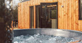 Birch View cabin hot tub, The Wilding Airfield, Peterborough, Northamptonshire