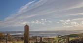 Sea view from the huts at Alnmouth in Northumberland 