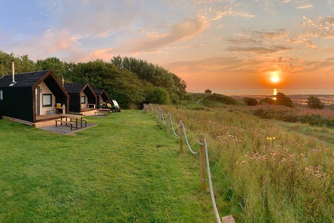 Sunset at Alnmouth Huts in Northumberland