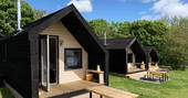 The exterior of the Alnmouth Huts in Northumberland