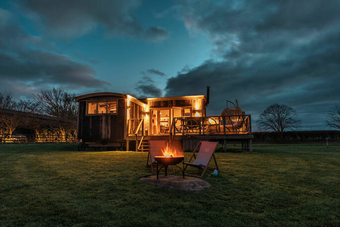 Bothy at night