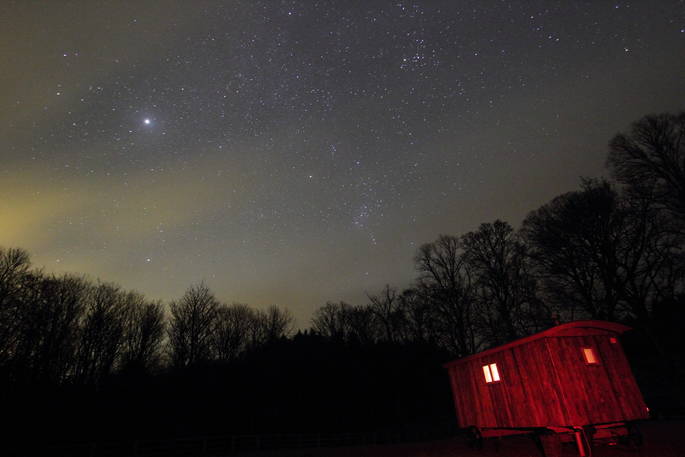 Starry skies at Bracken Hut, Northumberland